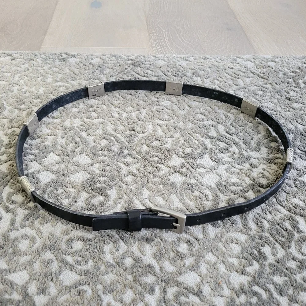 ibel Italian Leather Skinny Belt